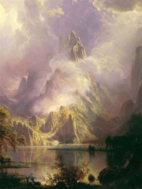 Albert Bierstadt Moutains And Clouds Fantasy Landscape Landscape Art