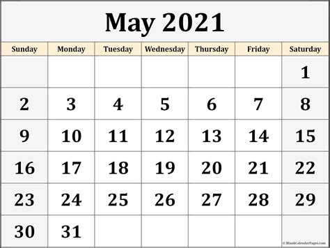 May 2021 Calendar Free Printable Calendar Templates