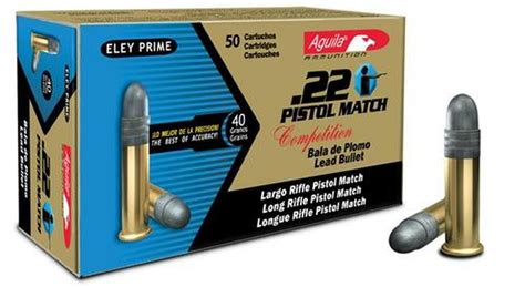 Aguila Match Pistol 22 Lr 40gr Lrn 50rd Box Brent Force Security