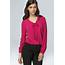 Fuchsia Chiffon Blouse With Bow Neckline And Long Sleeves