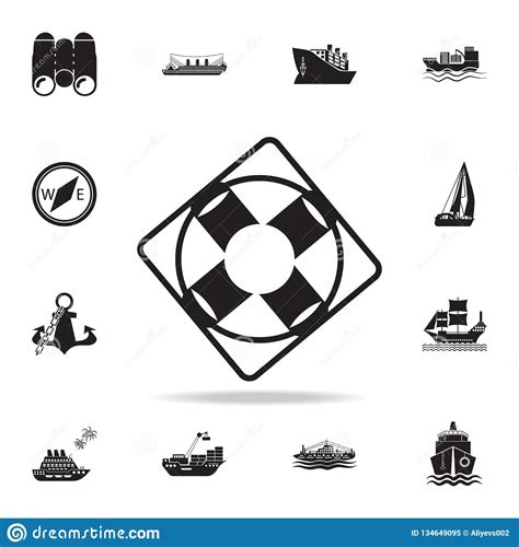 Square Lifeline Icon Detailed Set Of Ship Icons Premium Graphic