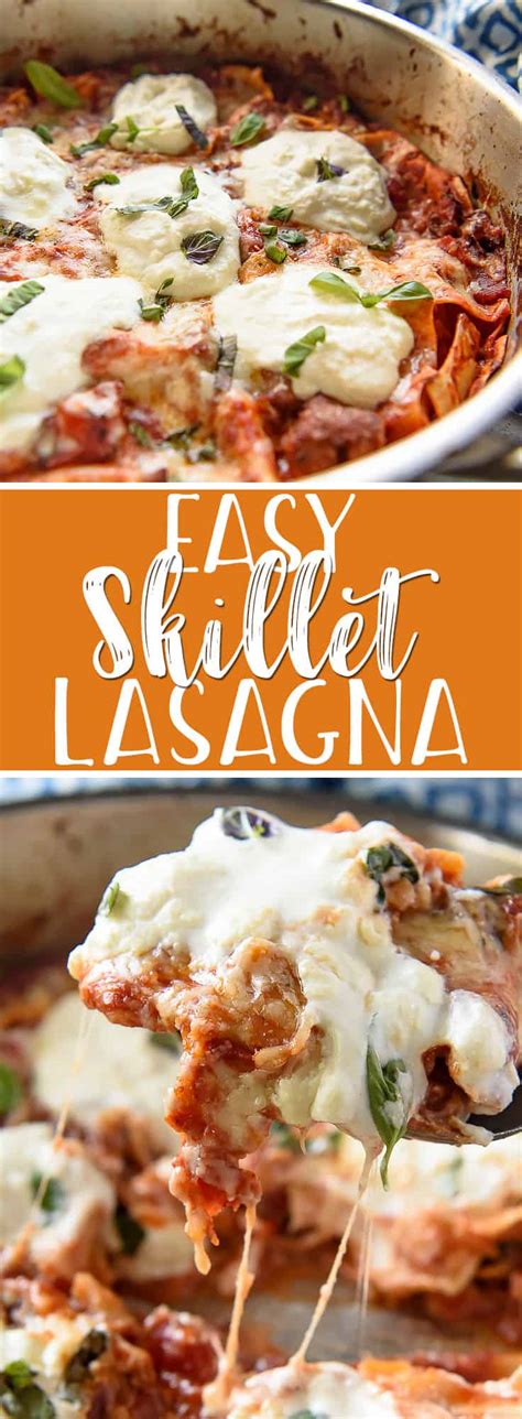 Easy Weekday Skillet Lasagna The Crumby Kitchen
