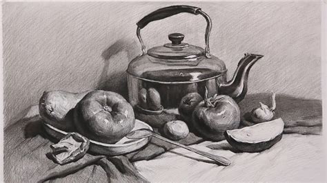 Still Life Charcoal Drawings