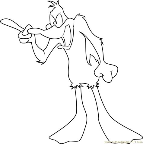 Daffy Duck Shouting Coloring Page For Kids Free Daffy Duck Printable