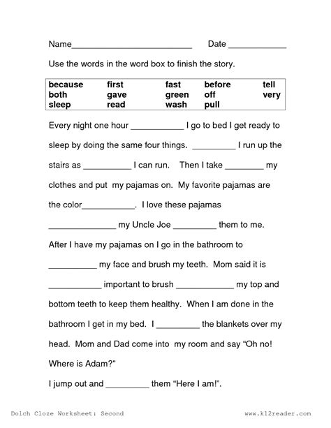 Printable 2nd Grade Reading Worksheets