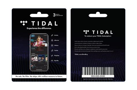 Glad to see that tidal gift cards are at the store. TIDAL x Best Buy: Gift Card Concepts - The Portfolio Of Terrance Radcliff