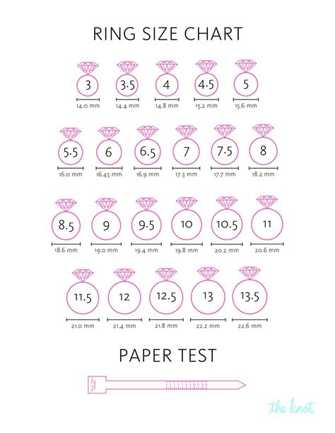 Ring Size Chart How To Measure Ring Size Printable Ring Size Chart
