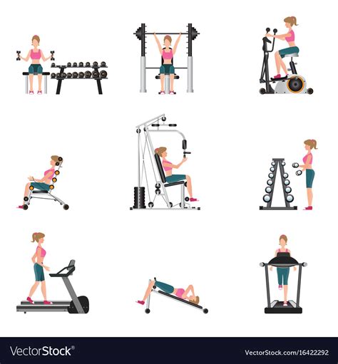 Fitness Cardio Exercise And Equipment Royalty Free Vector