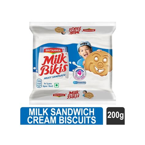 Britannia Milk Bikis Milk Sandwich Cream Biscuits Price Buy Online At ₹45 In India