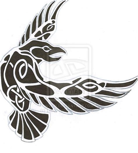 Tribal Norse Raven Tattoo Design Idea Advanced Style Norse Tattoo