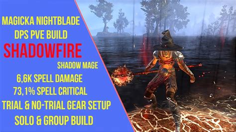 Eso Magicka Nightblade Dps Pve Build Shadowfire Firesong Youtube