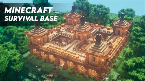 Minecraft How To Build A Large Oak Survival Base Ultimate Survival