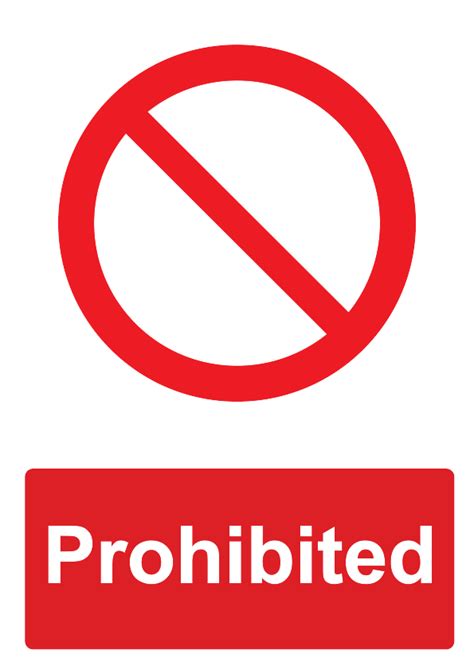 Free Signage Uk Printable Prohibition Signs
