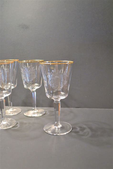 Check out our stemware pattern selection for the very best in unique or custom, handmade pieces from our shops. Vintage Etched Crystal Wine Glass Set of 7 Gold Rims ...