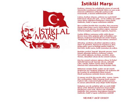 Mehmet akif ersoy tarafından yazılan ve on kıtadan oluşan i̇stiklal marşı 12 mart 1921 tarihinde tbmm tarafından ulusal marş olarak kabul edildi. İstiklâl Marşı | Tam35