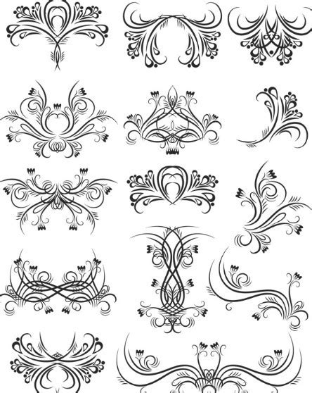 Free Simple Vector Black Floral Patterns 01 Titanui