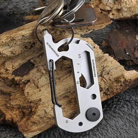 Stainless Steel Edc Gadget Outdoor Tool Camping Keychain Supplies