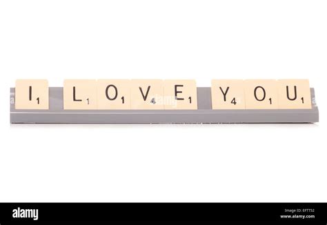 I Love You Scrabble Tiles Cutout Stock Photo Alamy
