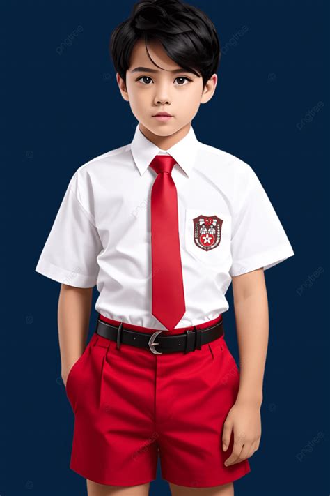 Handsome Boy Wearing Elementary School Uniform Elementary School Boy