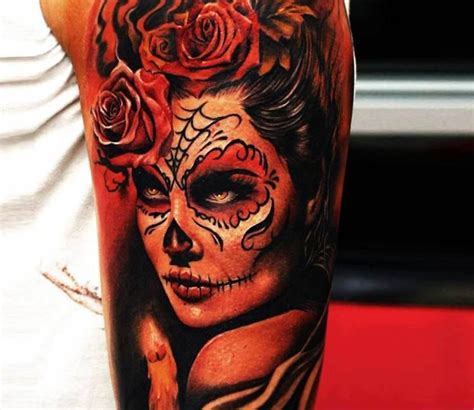 Muerte Tattoo By Oscar Akermo Post 14819 Tattoos Skull Girl Tattoo Sugar Skull Girl Tattoo