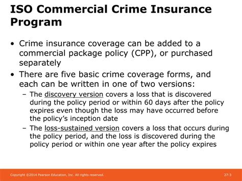 Acord 28, evidence of commercial property insurance, provides a coverage statement for mortgagees, additional insureds and loss payees who provide mortgages or loans on real property or business personal property insured under a commercial lines policy, and are named in the policy. PPT - Chapter 27 Crime Insurance and Surety Bonds PowerPoint Presentation - ID:1780124