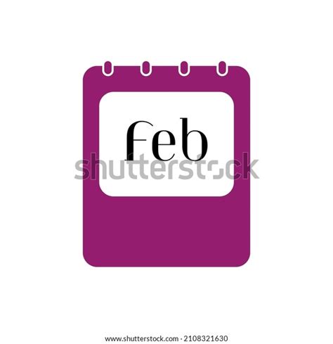 Month February Calendar Page Icon Vector Stock Vector Royalty Free