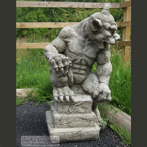 Guardian Gargoyle Hand Cast Stone Garden Ornament Statue Sculpture