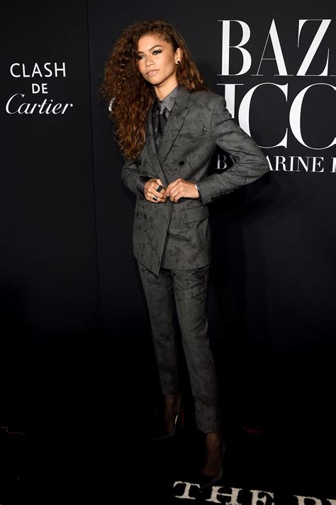 Zendaya Rocked A Suit And Tie At Bazaar Icons Hot World Report