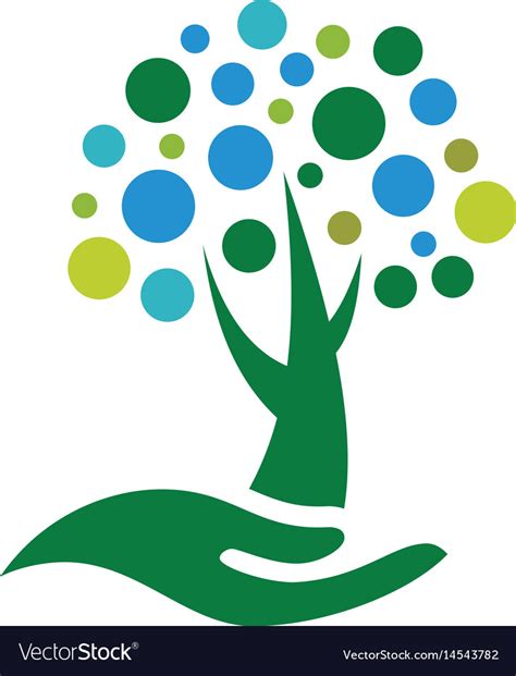 Tree Landscapes Nature Logo Design Royalty Free Vector Image