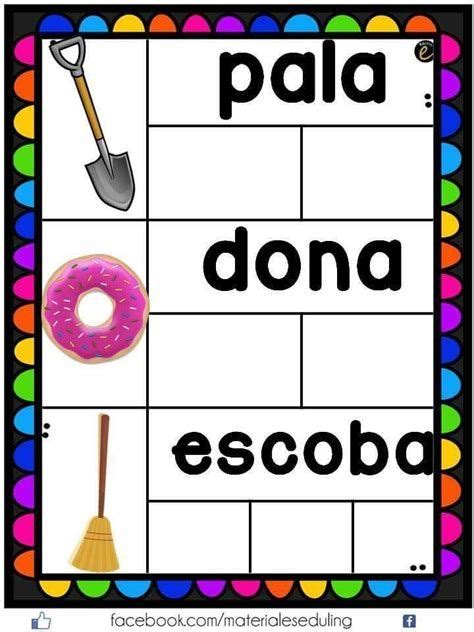 Spanish Three Syllable Words Puzzles Palabras De Tres En 2020