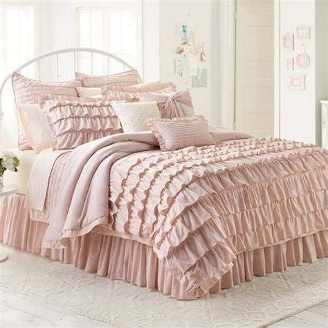 Light Pink Ruffle Comforter Kohls Bedding Bed Comforter Sets