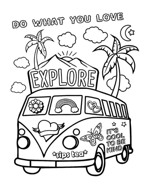 Vsco Girl Do What You Love Coloring Page Free Printable Coloring