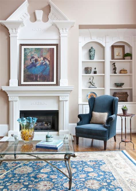 Dramatic Fireplace Mantel In Neutral Traditional Living Room Hgtv