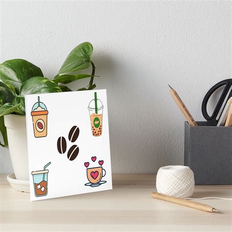 Coffee Lover Caffeine Addict Aesthetic Set Art Board Print By Kambamdesigns Redbubble