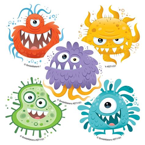 Silly Germs Stickers Germs For Kids Hand Washing Poster Teaching Kids