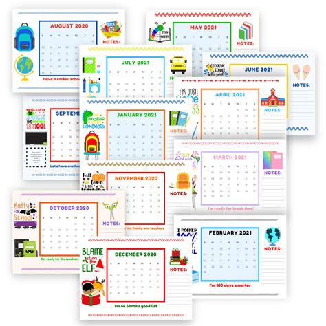 Back to School Calendar for Kids - Cheerful Shop by Cheers to Life Blog