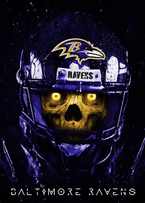 Baltimore Ravens Skull Art Digital Art By William Ng Fine Art America