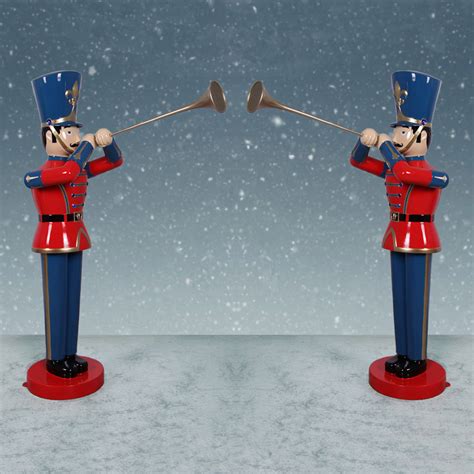Heinimex Pair Of Life Size Toy Soldiers With Trumpets