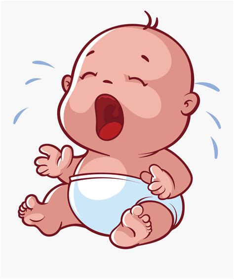 Infant Cartoon Crying Baby Crying Coloring Page Free Transparent