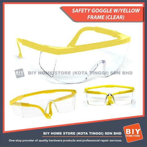 Safety Goggle Wyellow Frame Clear Lens For Eye Protection Safety