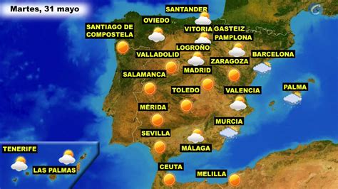 Previsión del tiempo para hoy, mañana y los próximos días. El tiempo en España por CCAA, el martes 31 de mayo y el ...