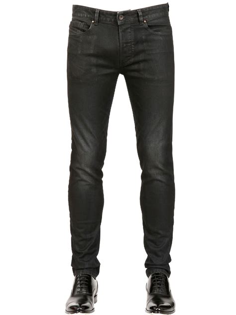 Lyst Diesel Black Gold 17cm Superbia Rubber Coated Denim Jeans In