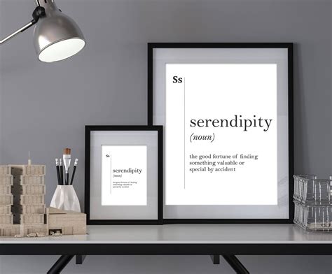 Serendipity Definition Wall Art Minimalist Poster Scandinavian Etsy