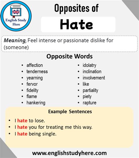 Opposite Of Hate Antonym Of Hate 21 Opposite Words For Hate English