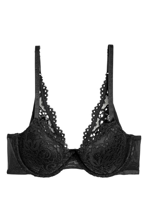 black underwire bra with molded lightly padded molded cups for shaping and good support