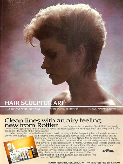 Vintage 1980s Hair Ad For Roffler Hair Sculptur Art