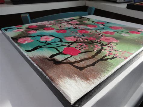 Cherry Blossom Abstract 12x12 Acrylic Home Decor Wall