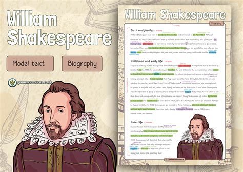 Year 6 Model Text Biography William Shakespeare Gbsct P6 Grade