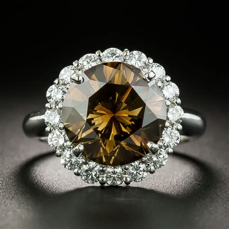 545 Carat Natural Fancy Brown Diamond Cluster Ring Gia Antique