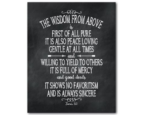 The Wisdom From Above Is First Of All Pure Bible Quote Typography